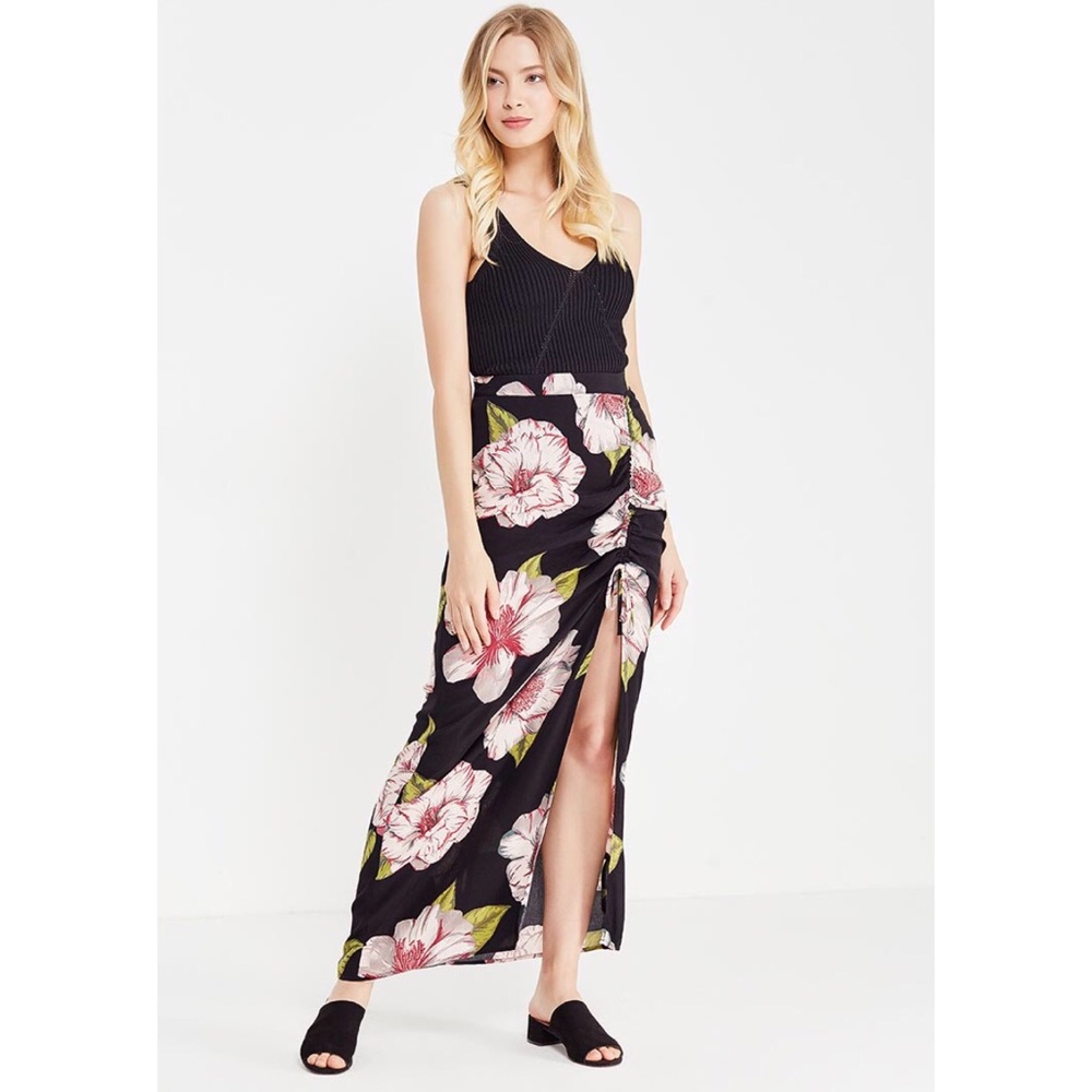 Topshop Floral Print Maxi Skirt US SZ 4 NWT